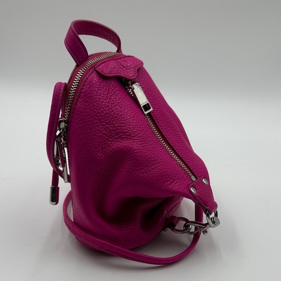 NWT- Rebecca Minkoff- Julian Mini Fuchsia Leather Crossbody - Picture 2 of 10